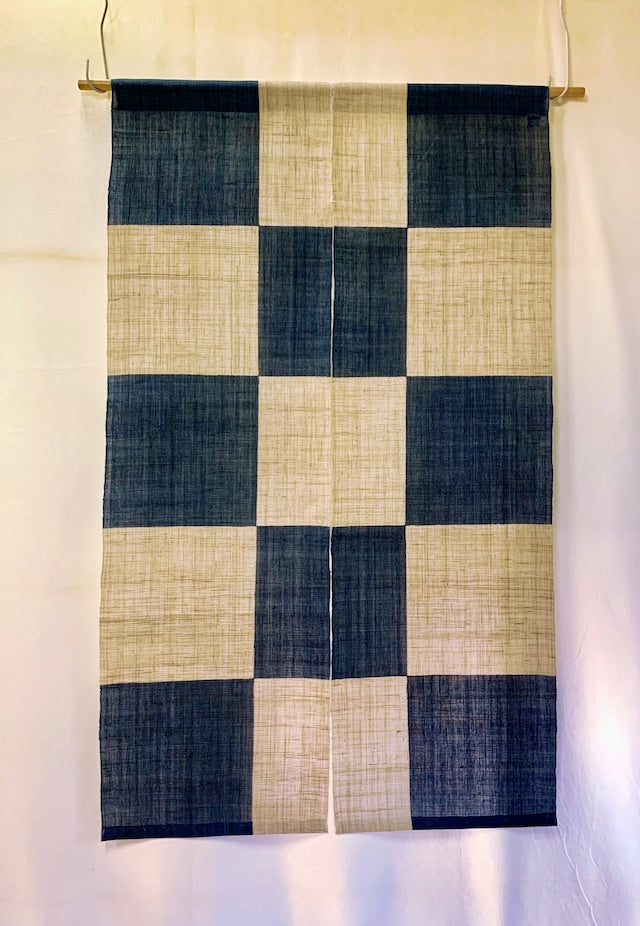 Japanese Noren - Ichimatsu - 麻暖簾 - 市松