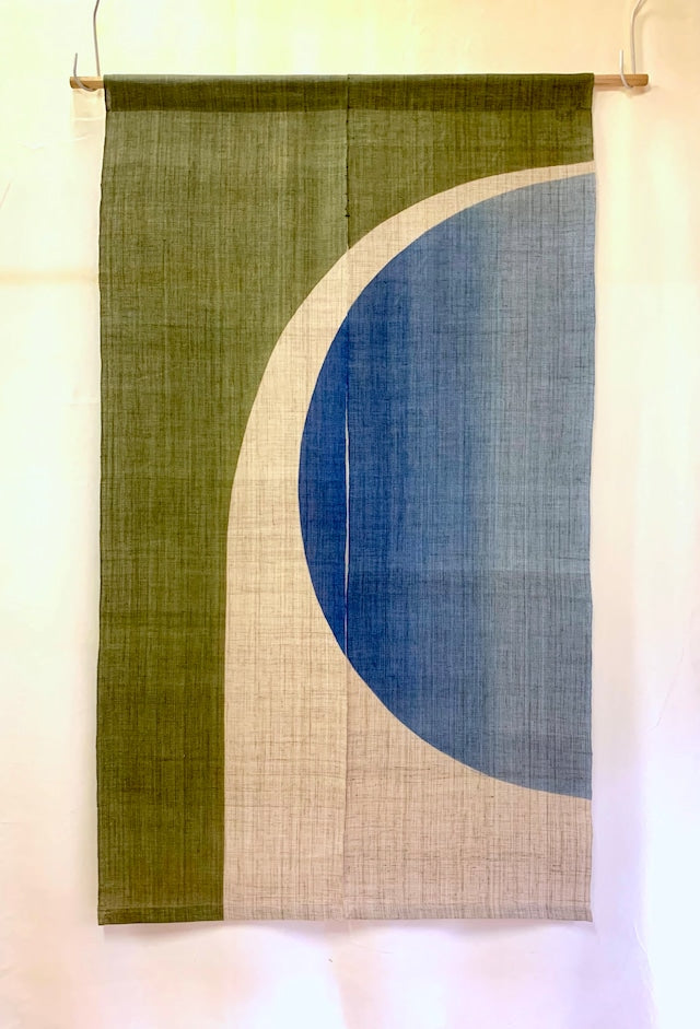 Japanese Noren - Hanen - 麻暖簾 - 半円