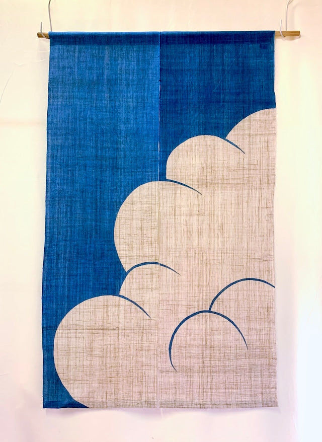 Japanese Noren - Nyudogumo - 麻暖簾 - 入道雲