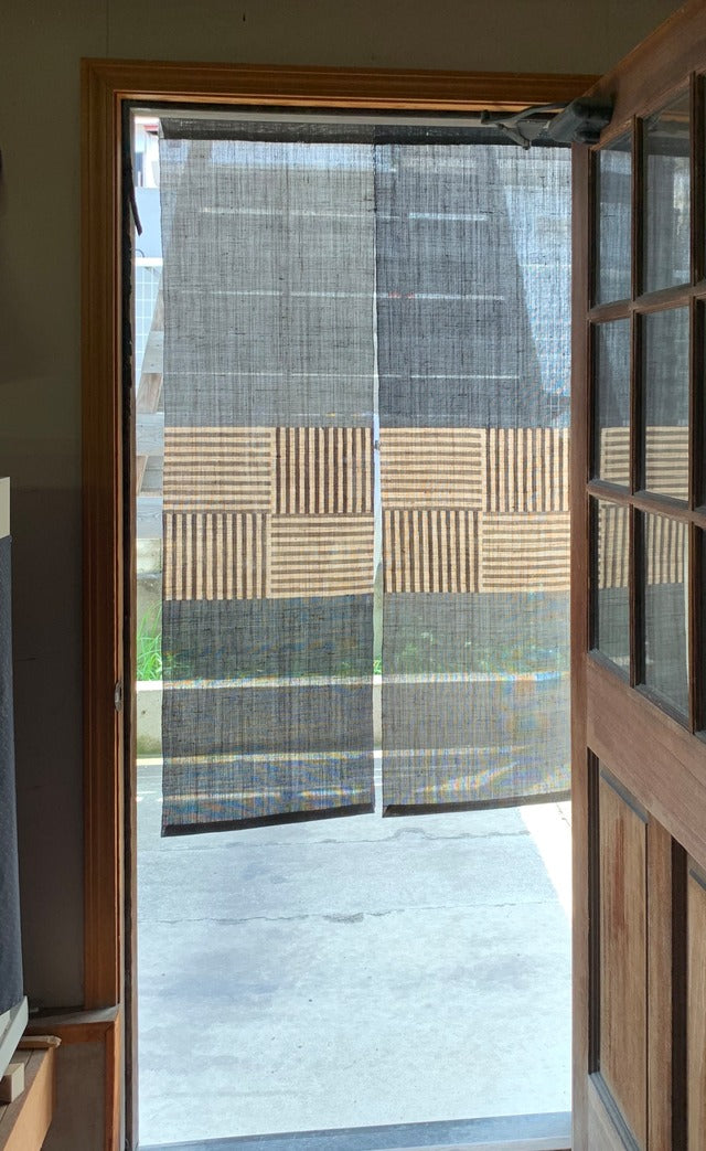 Japanese Noren - Shima - 麻暖簾 - 縞