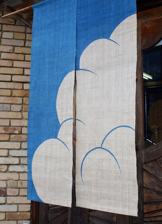 Japanese Noren - Nyudogumo - 麻暖簾 - 入道雲