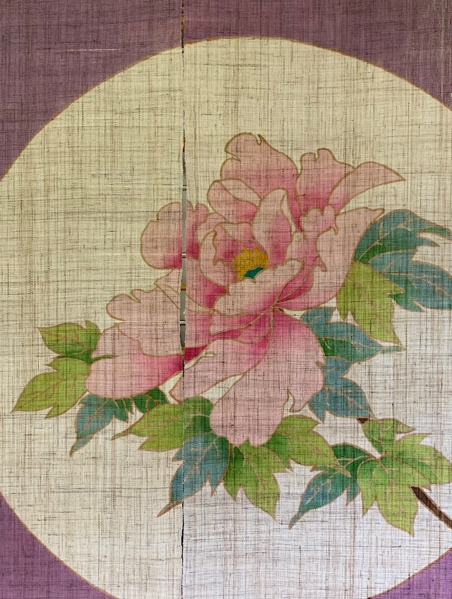 Japanese Noren - Botan - 麻暖簾 - 牡丹