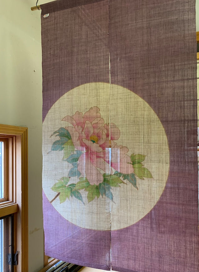 Japanese Noren - Botan - 麻暖簾 - 牡丹