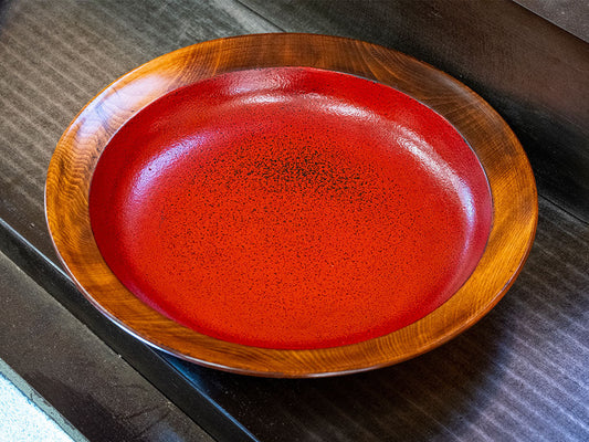 Japanese Chestnut Plate - Tochiakesara - 栃朱皿